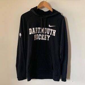 Nike Black Dartmouth Hockey Pullover Hoodie with White Logo